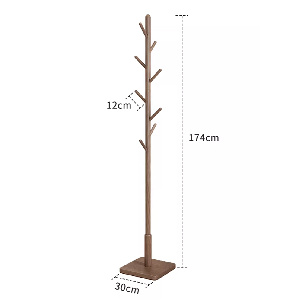 Tree Shaped Single Head Vertical Floor Coat Rack Bedroom Minimalist Solid Wood Hanger