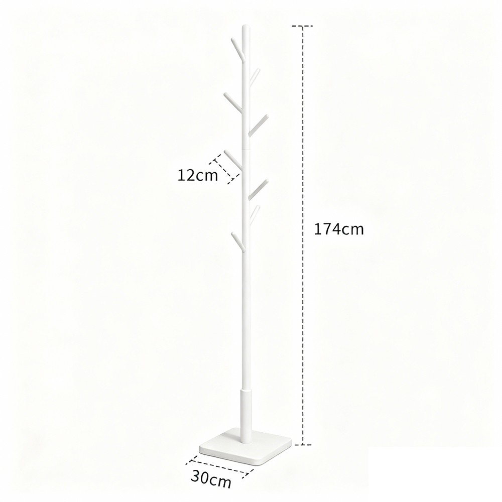 Tree Shaped Single Head Vertical Floor Coat Rack Bedroom Minimalist Solid Wood Hanger