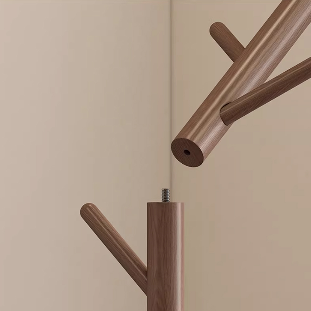 Tree Shaped Single Head Vertical Floor Coat Rack Bedroom Minimalist Solid Wood Hanger