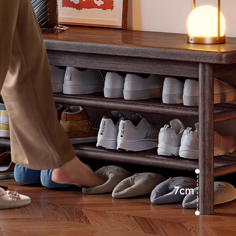 Multi Functional Solid Wood Entryway Coat Rack Shoe Rack Combo Entryway Bench