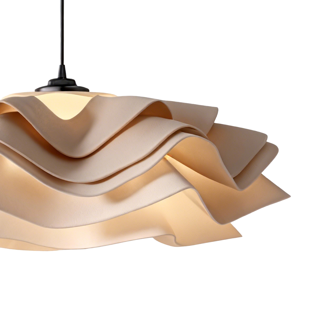 Cream Style Ruffled Petal Pendant Light for Modern Dining Room