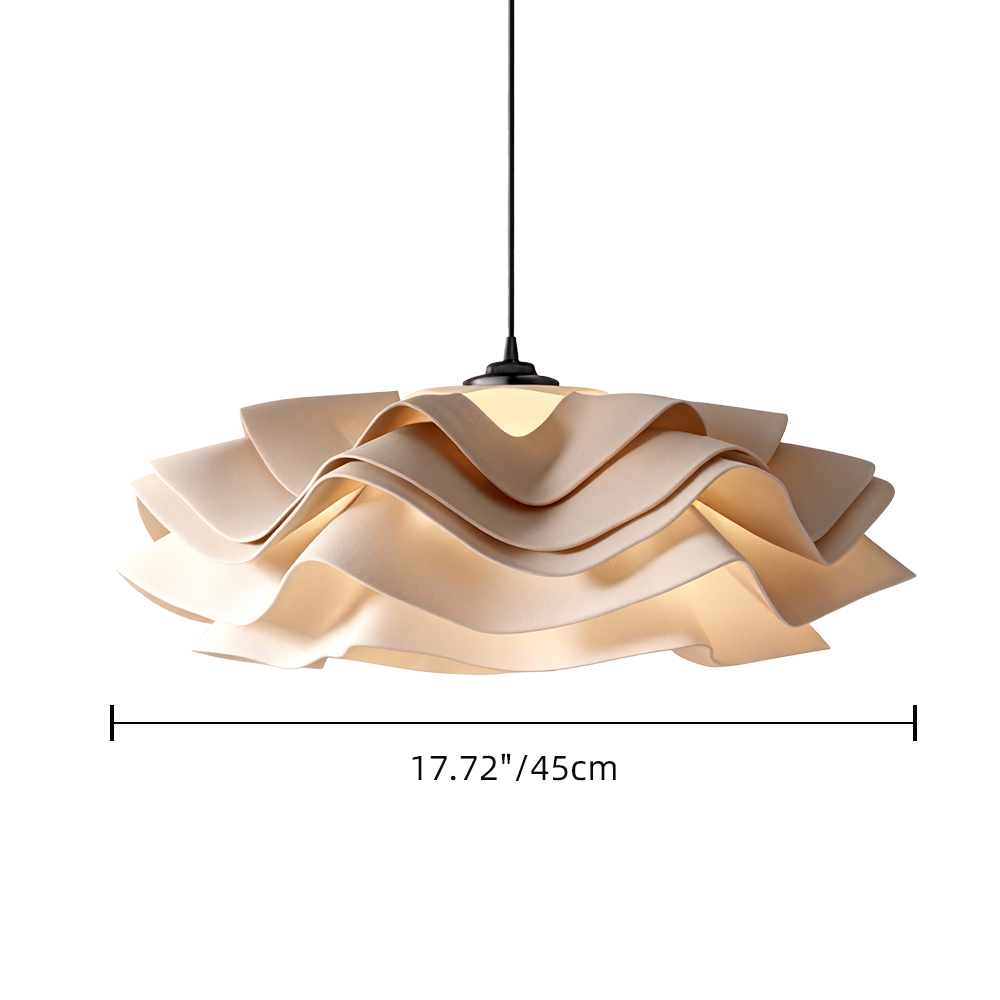 Cream Style Ruffled Petal Pendant Light for Modern Dining Room
