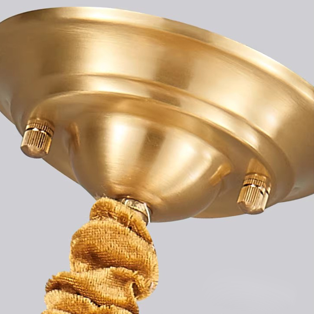 Solid Brass Outdoor Waterproof Glass Pendant Light Dining Room Retro Diamond Grid Chandelier