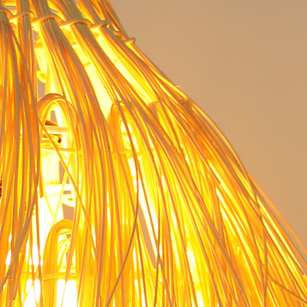 Japanese Style Grass Pendant Lights Hand-wove Lampshade For Dining Room