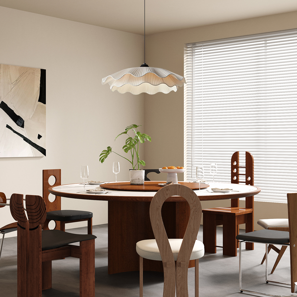 French Simple Fabric Pendant Light For Bedroom Dining Room