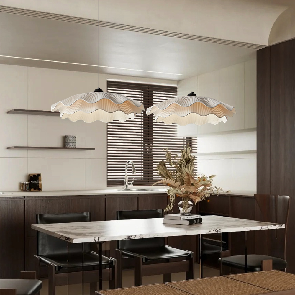 French Simple Fabric Pendant Light For Bedroom Dining Room