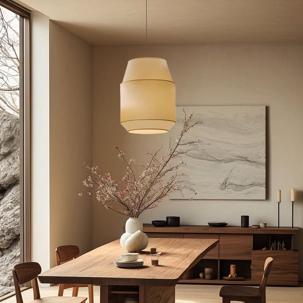 Wabi-sabi Fabric Chandelier Dining Room Combination Pendant Lights