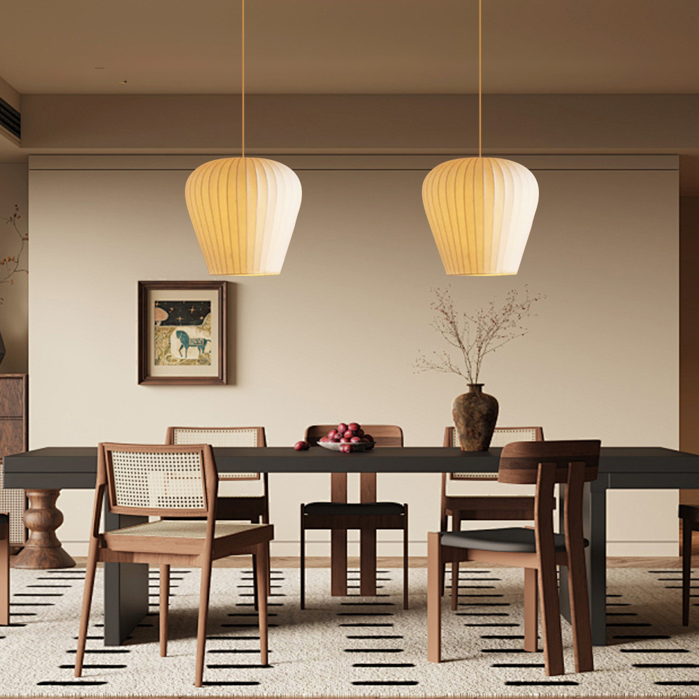 Wabi-sabi Silk Chandelier Modern Simple Living Room Pendant Light