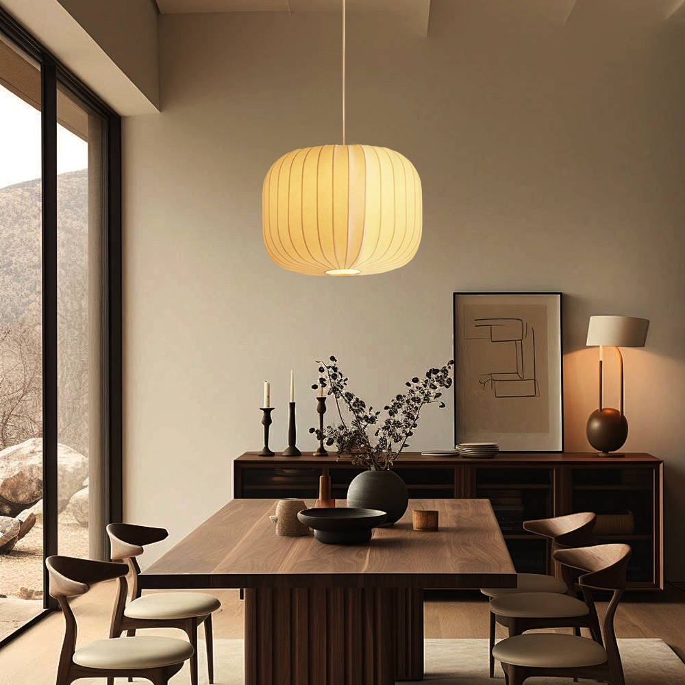 Wabi-sabi Silk Chandelier Modern Simple Living Room Pendant Light