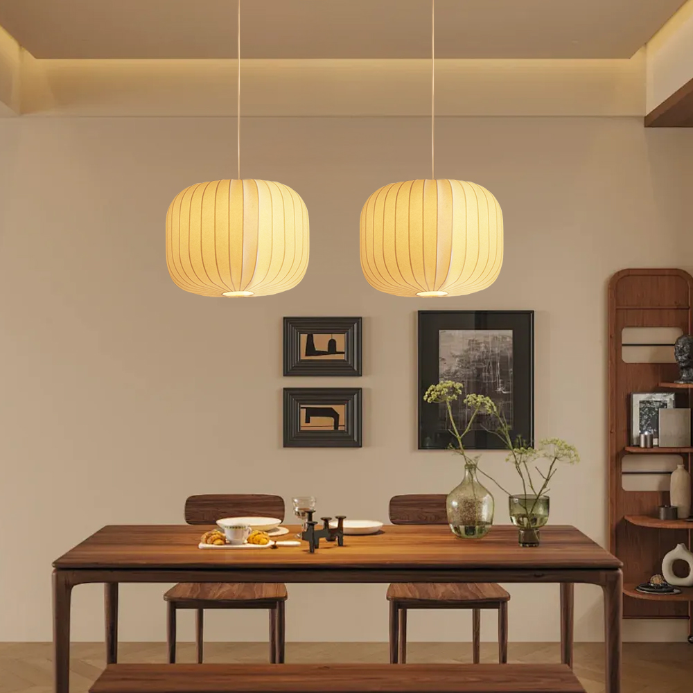 Wabi-sabi Silk Chandelier Modern Simple Living Room Pendant Light
