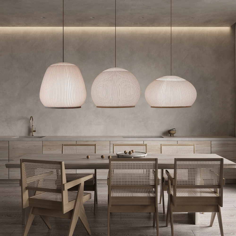 Modern Simple Fabric Woven Pendant Light Dining Room Lampshade