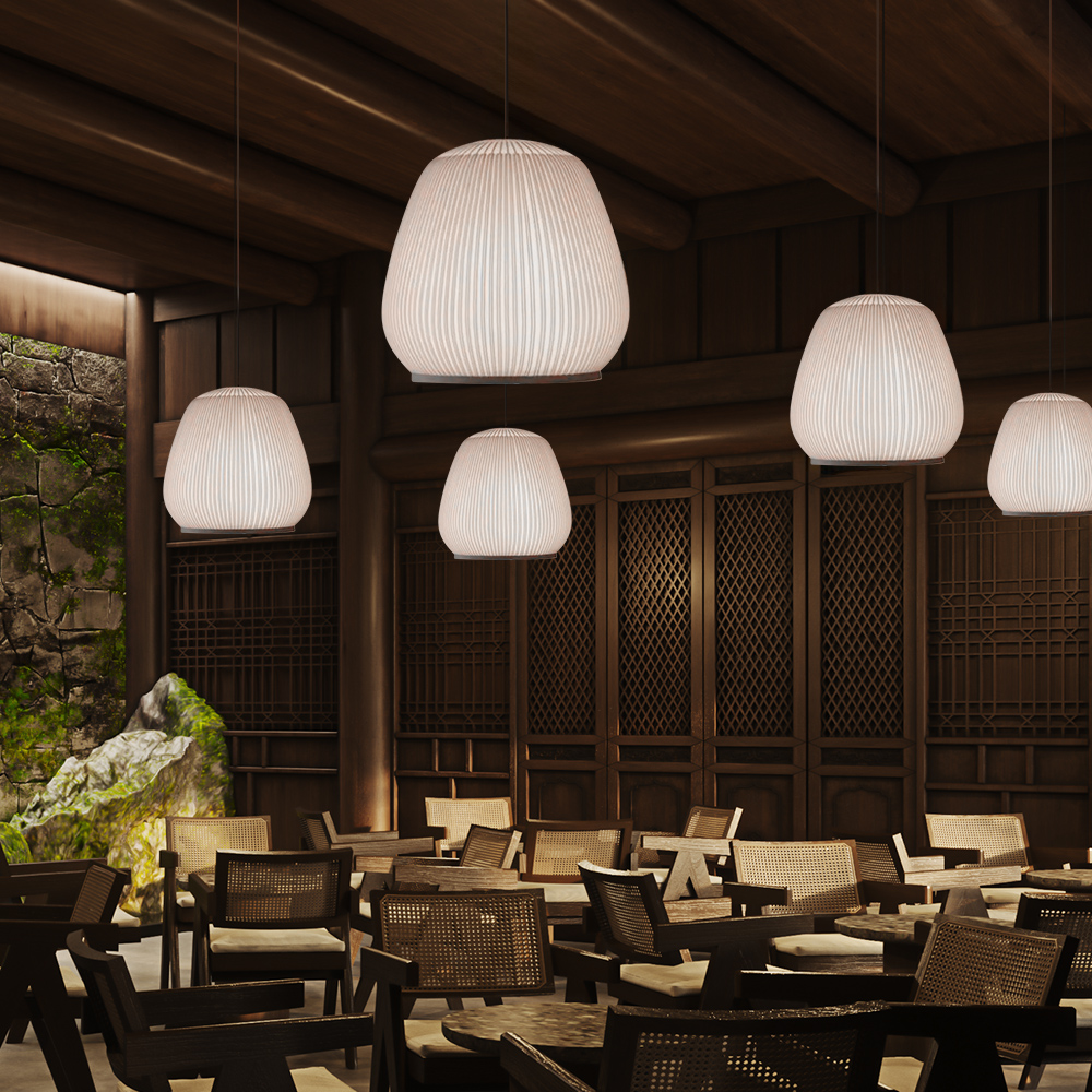 Modern Simple Fabric Woven Pendant Light Dining Room Lampshade