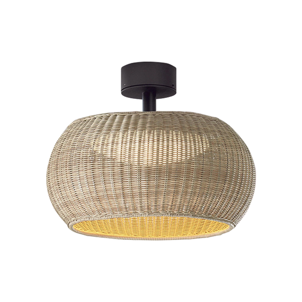 Outdoor Waterproof Rattan Ceiling Lampshade Porch Light