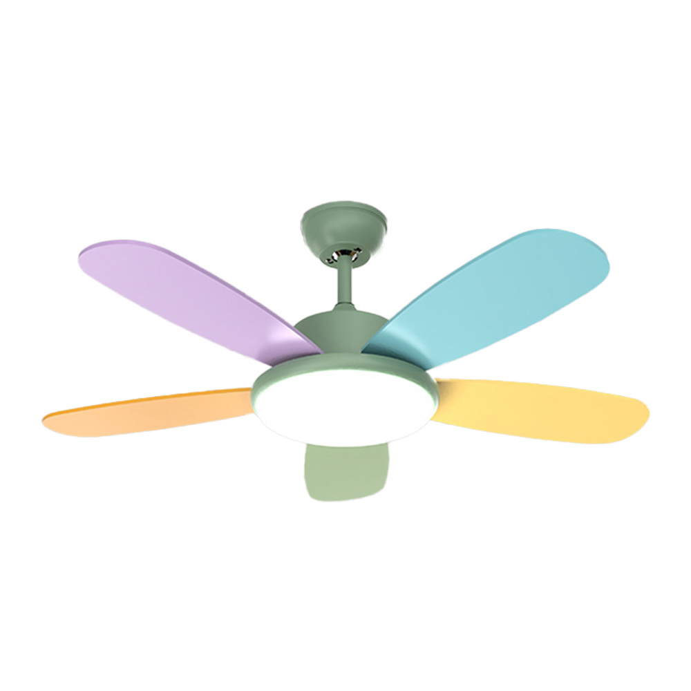 Remote Control Smart Ceiling Fan Light for Bedroom with Colored Blades
