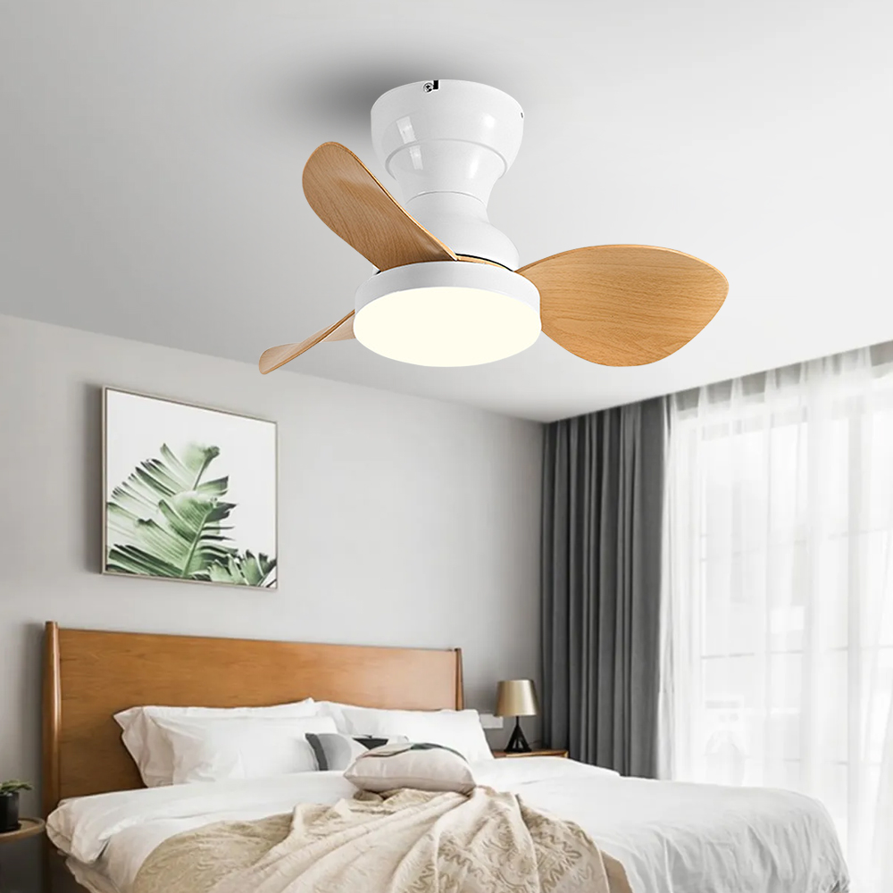22'' Small Fan Bedroom Study Silent Ceiling Fan Light