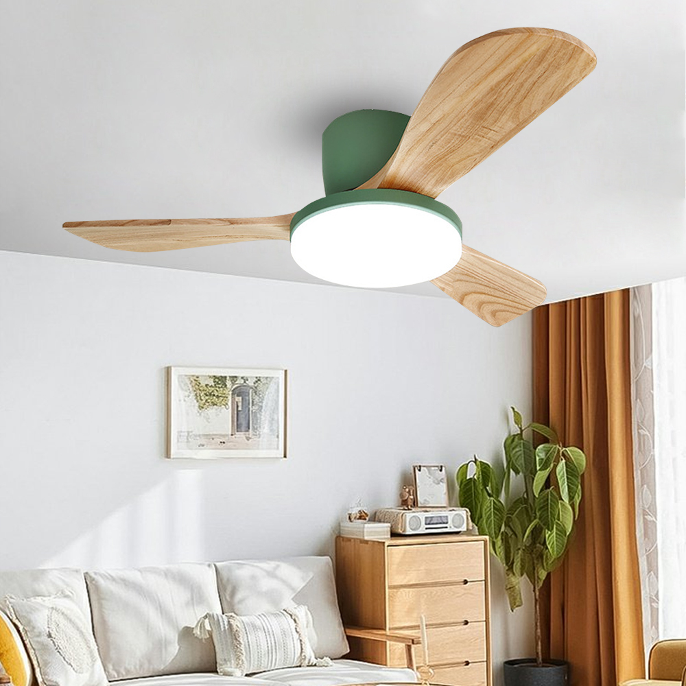 Nordic Solid Wood Large Lamp Panel Ceiling Fan Light