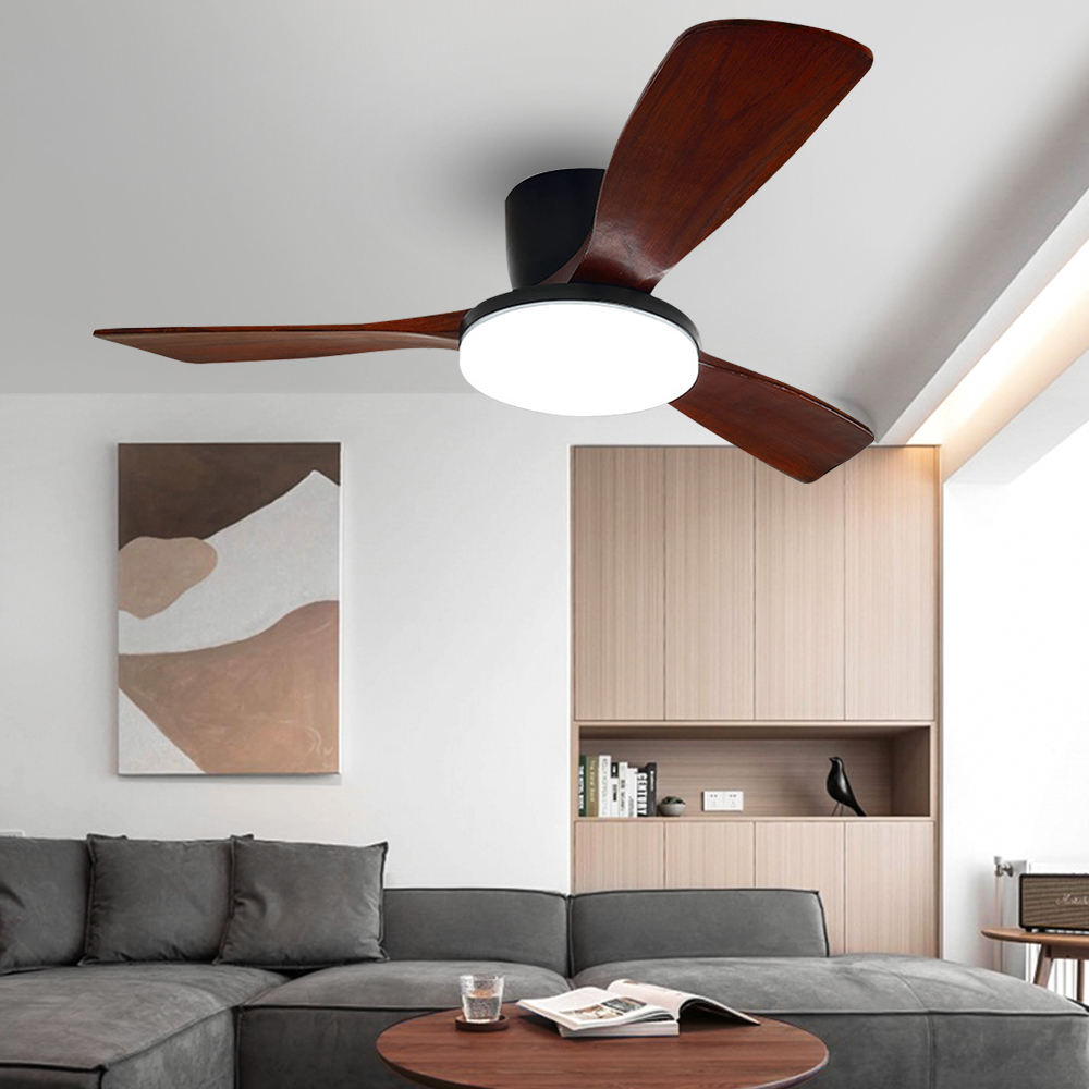 Nordic Solid Wood Large Lamp Panel Ceiling Fan Light