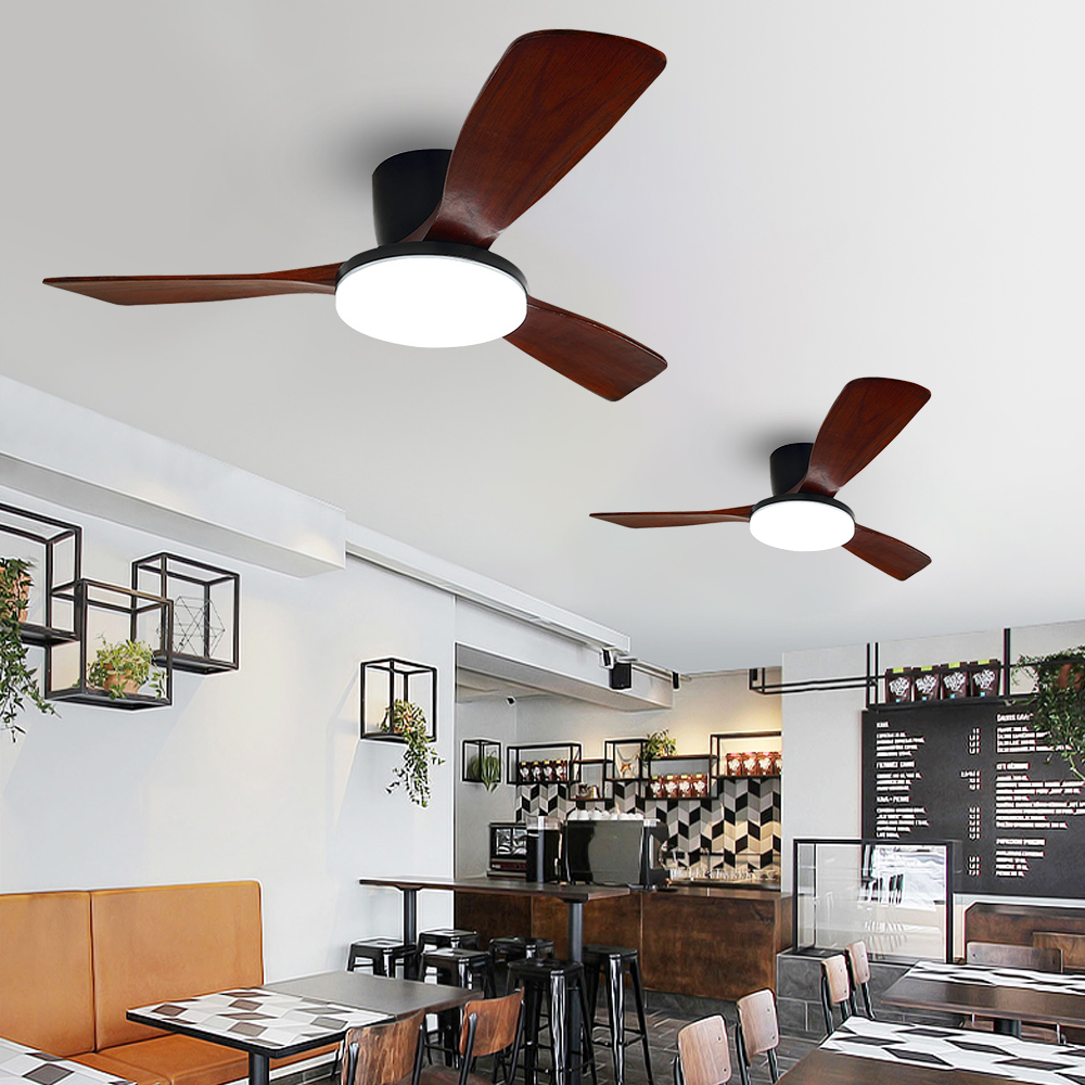 Nordic Solid Wood Large Lamp Panel Ceiling Fan Light