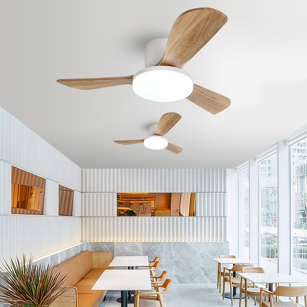 Nordic Solid Wood Large Lamp Panel Ceiling Fan Light
