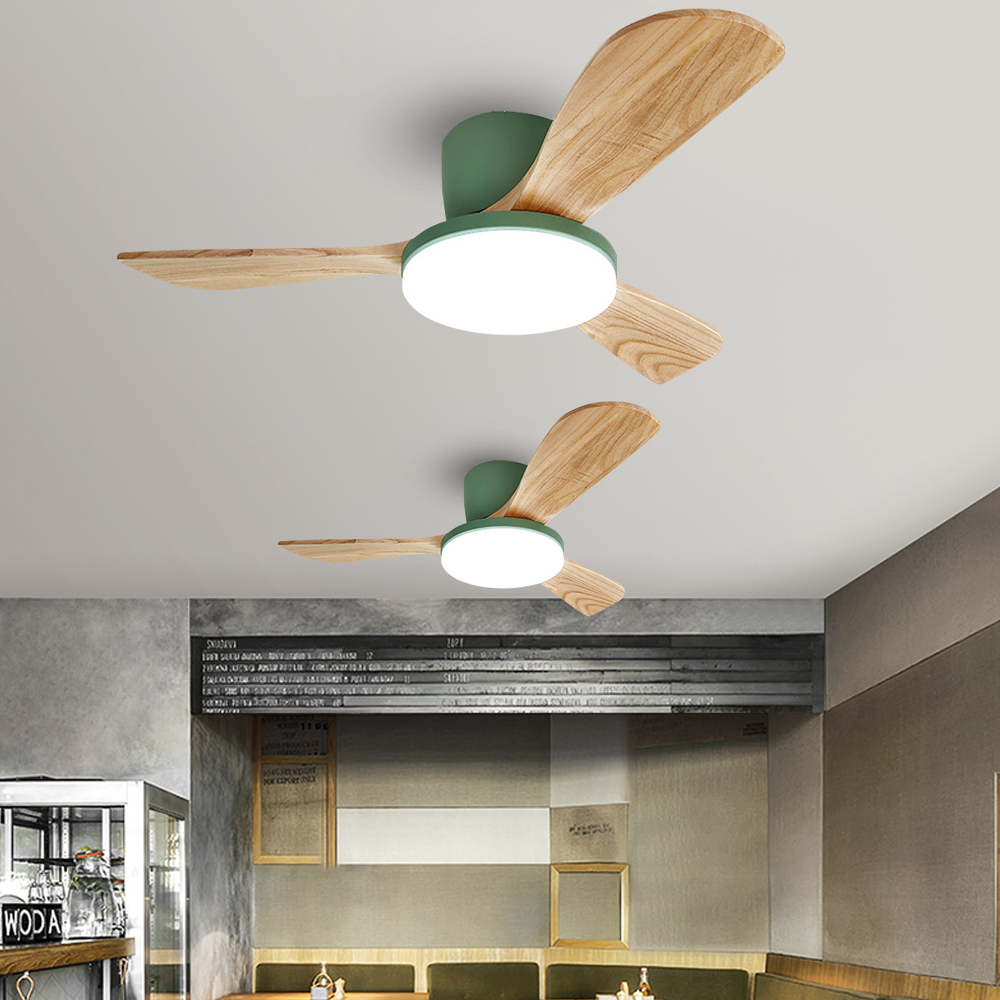Nordic Solid Wood Large Lamp Panel Ceiling Fan Light