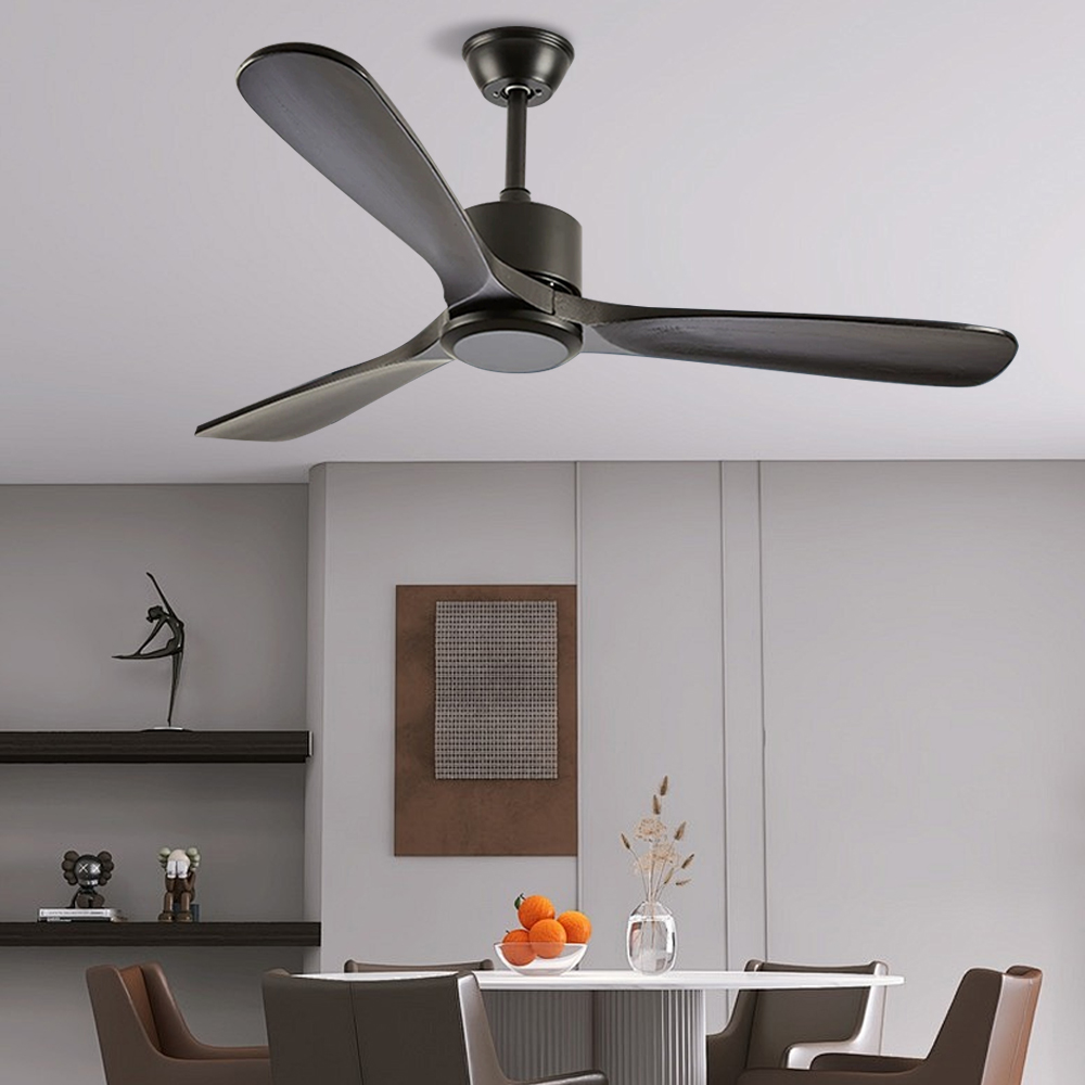 No-light Style Solid Wood Simple Silent Ceiling Fan Light