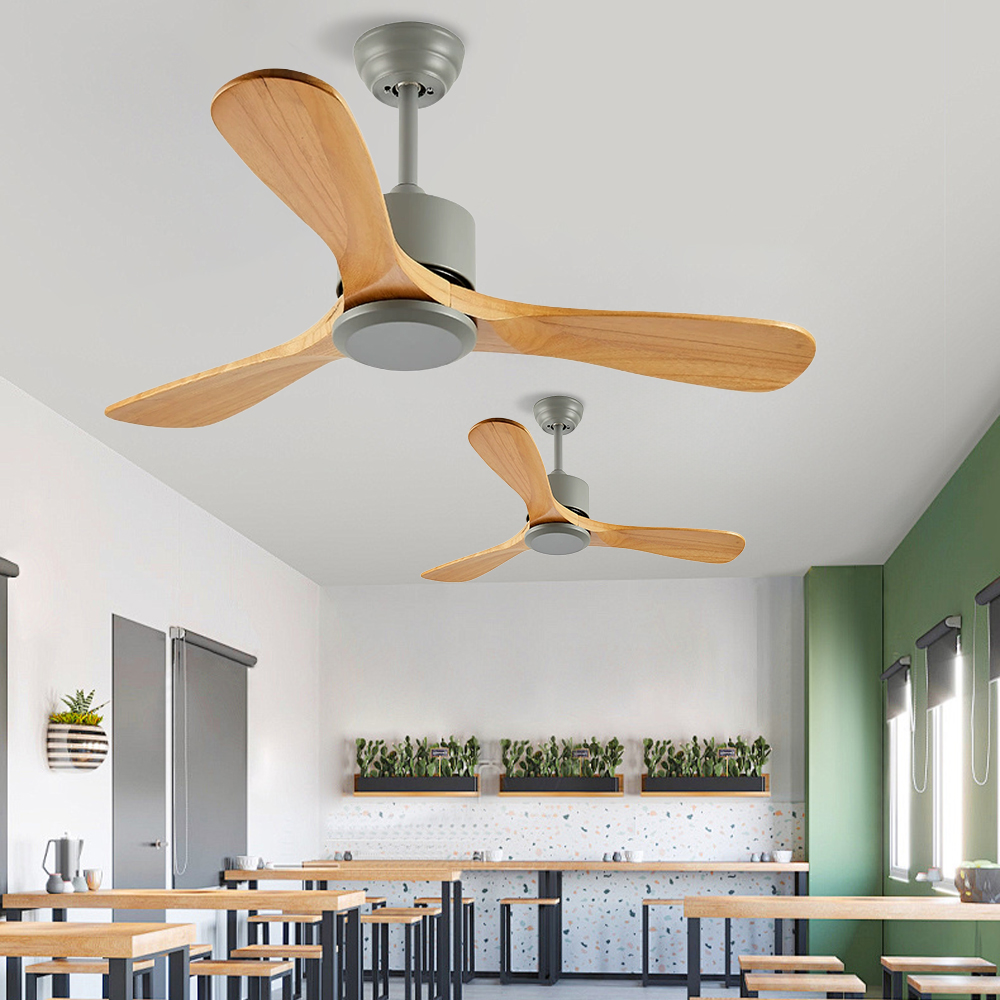 No-light Style Solid Wood Simple Silent Ceiling Fan Light