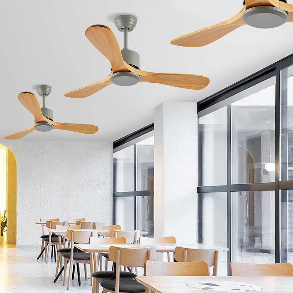 No-light Style Solid Wood Simple Silent Ceiling Fan Light