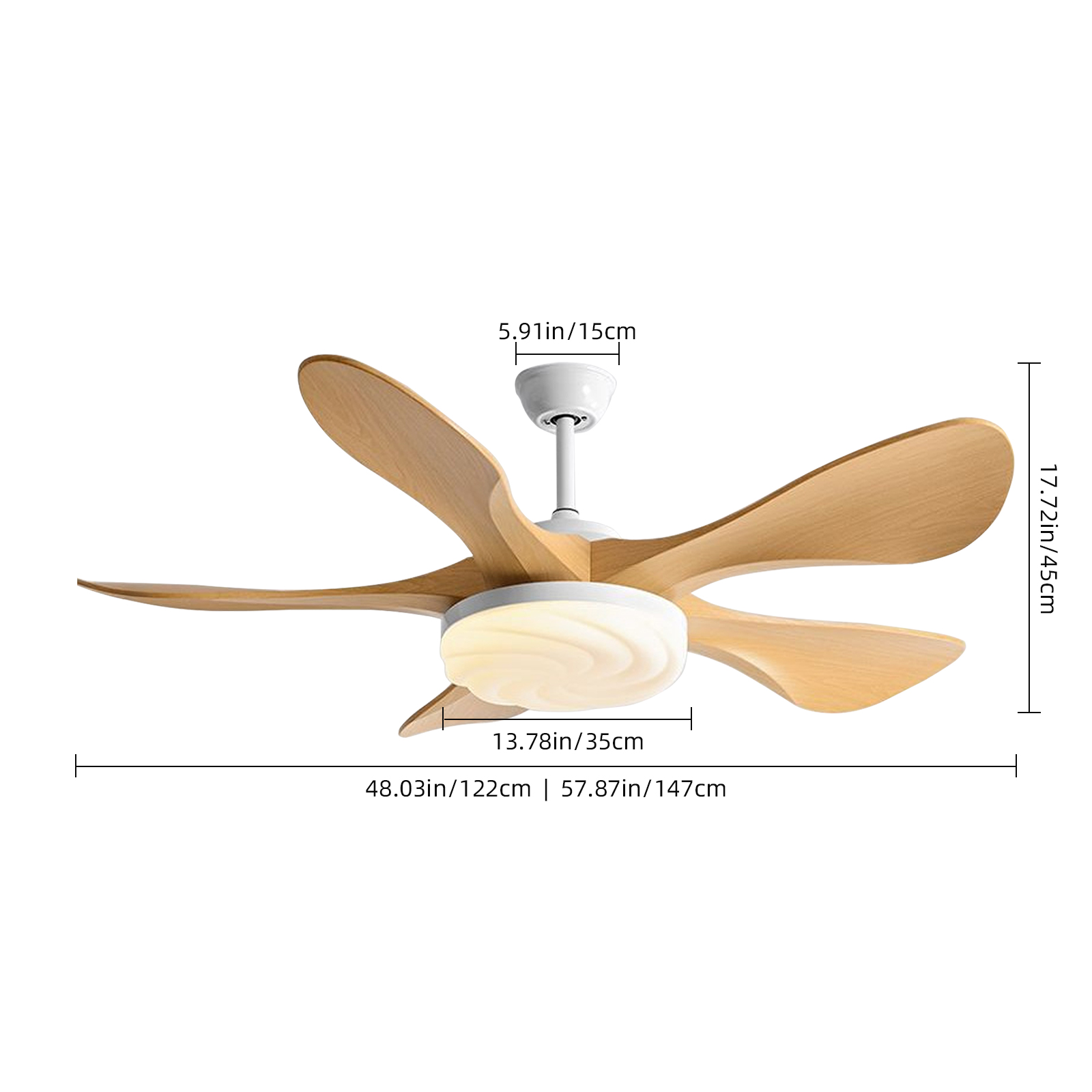 Nordic Living Room Fan Light Restaurant Ceiling Fan Light With Remote Control