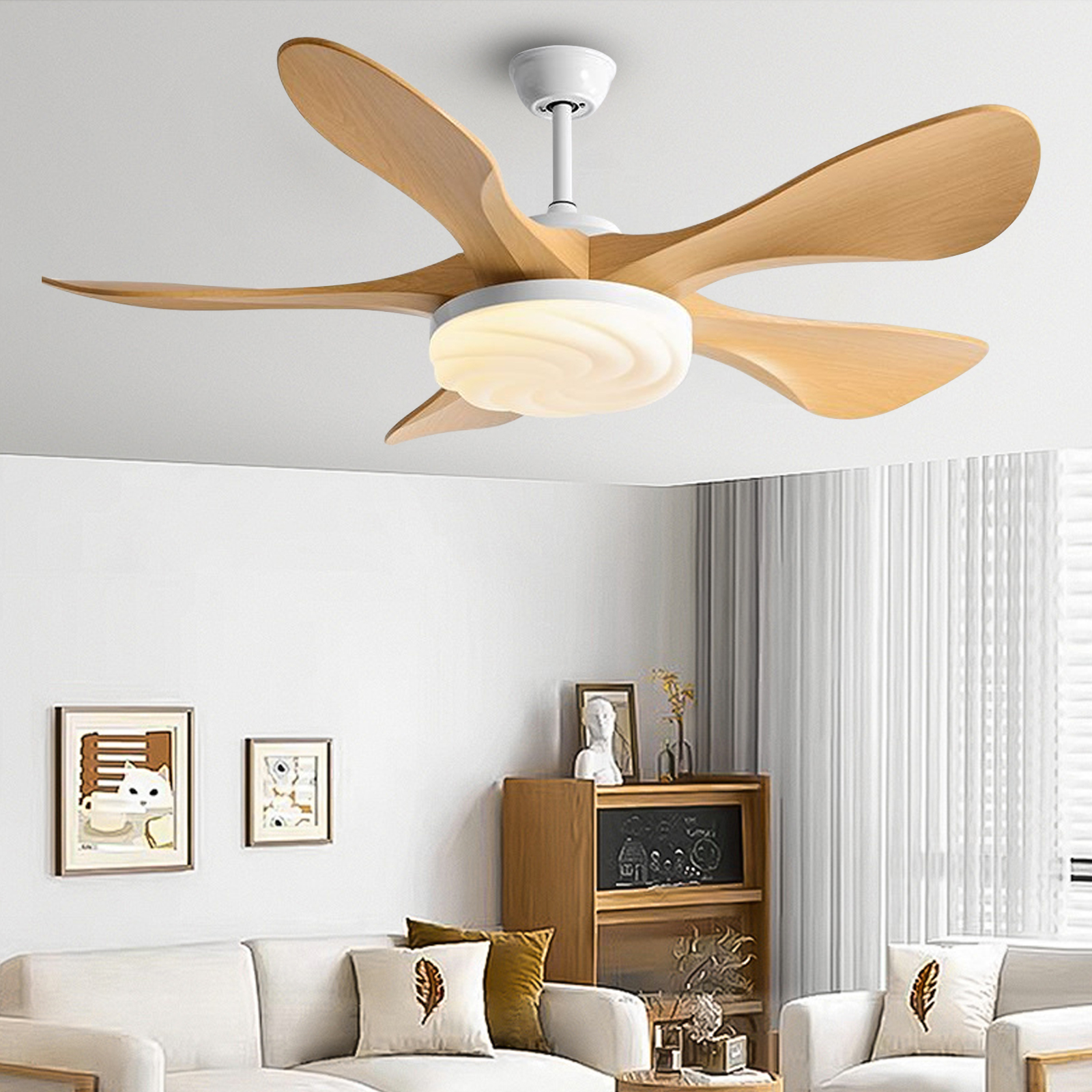 Nordic Living Room Fan Light Restaurant Ceiling Fan Light With Remote Control