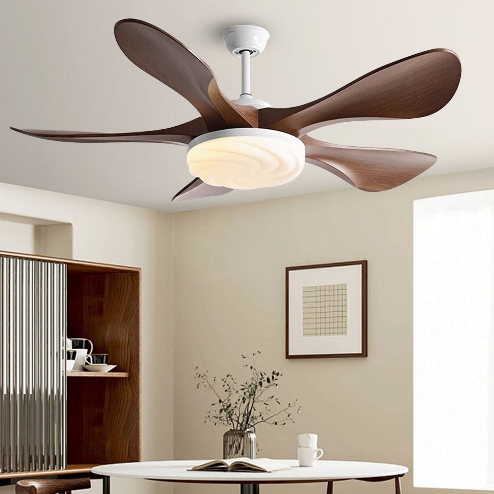 Nordic Living Room Fan Light Restaurant Ceiling Fan Light With Remote Control