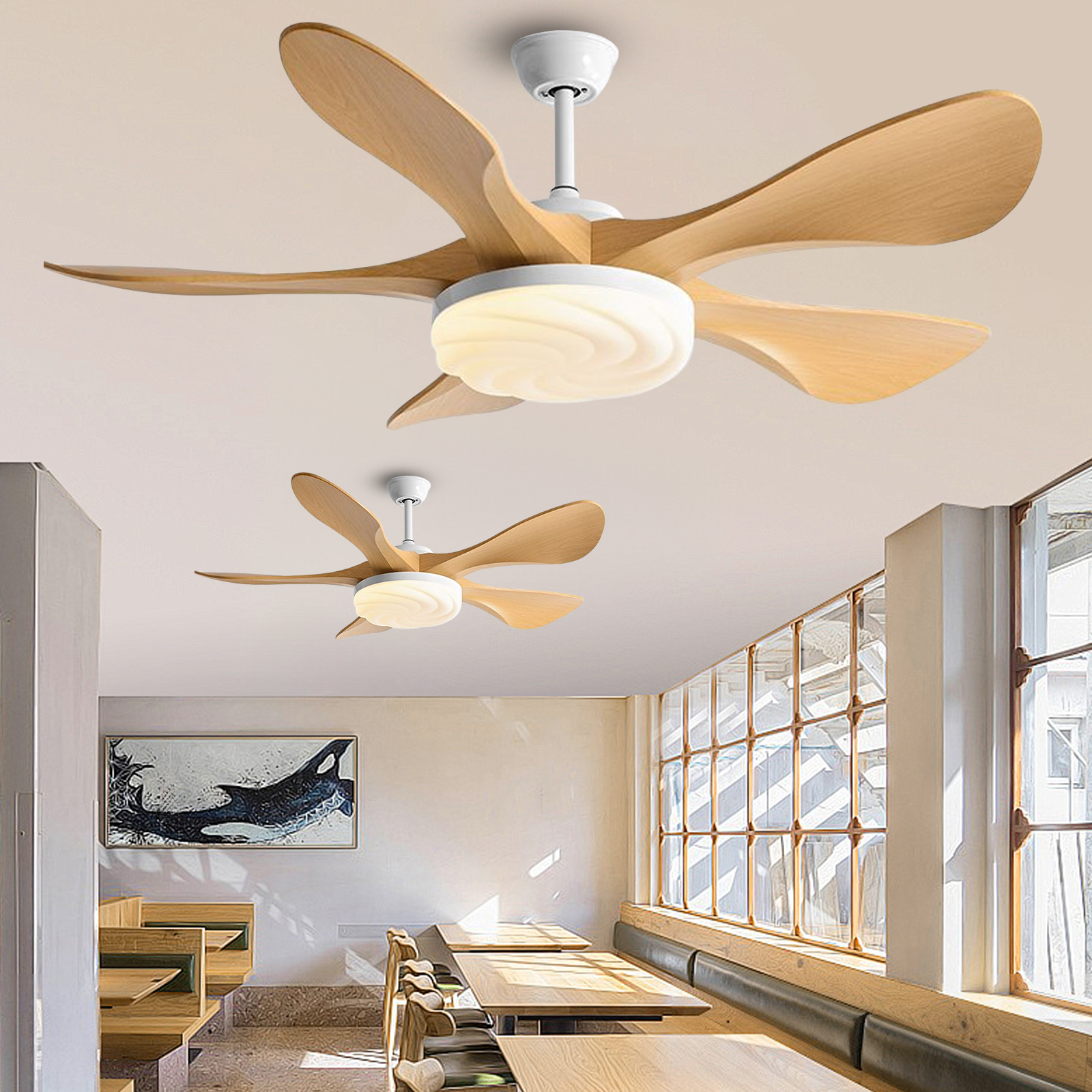 Nordic Living Room Fan Light Restaurant Ceiling Fan Light With Remote Control