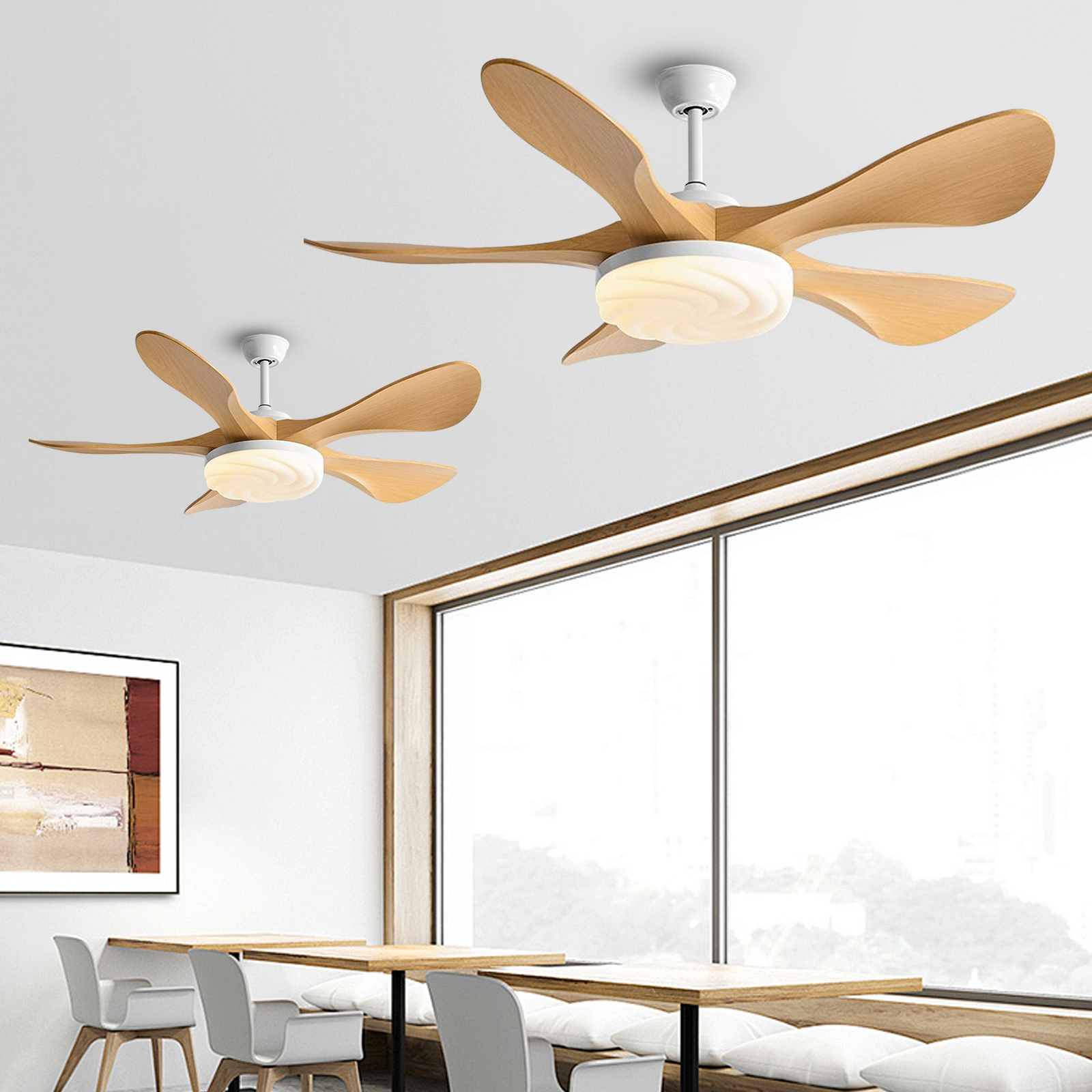 Nordic Living Room Fan Light Restaurant Ceiling Fan Light With Remote Control