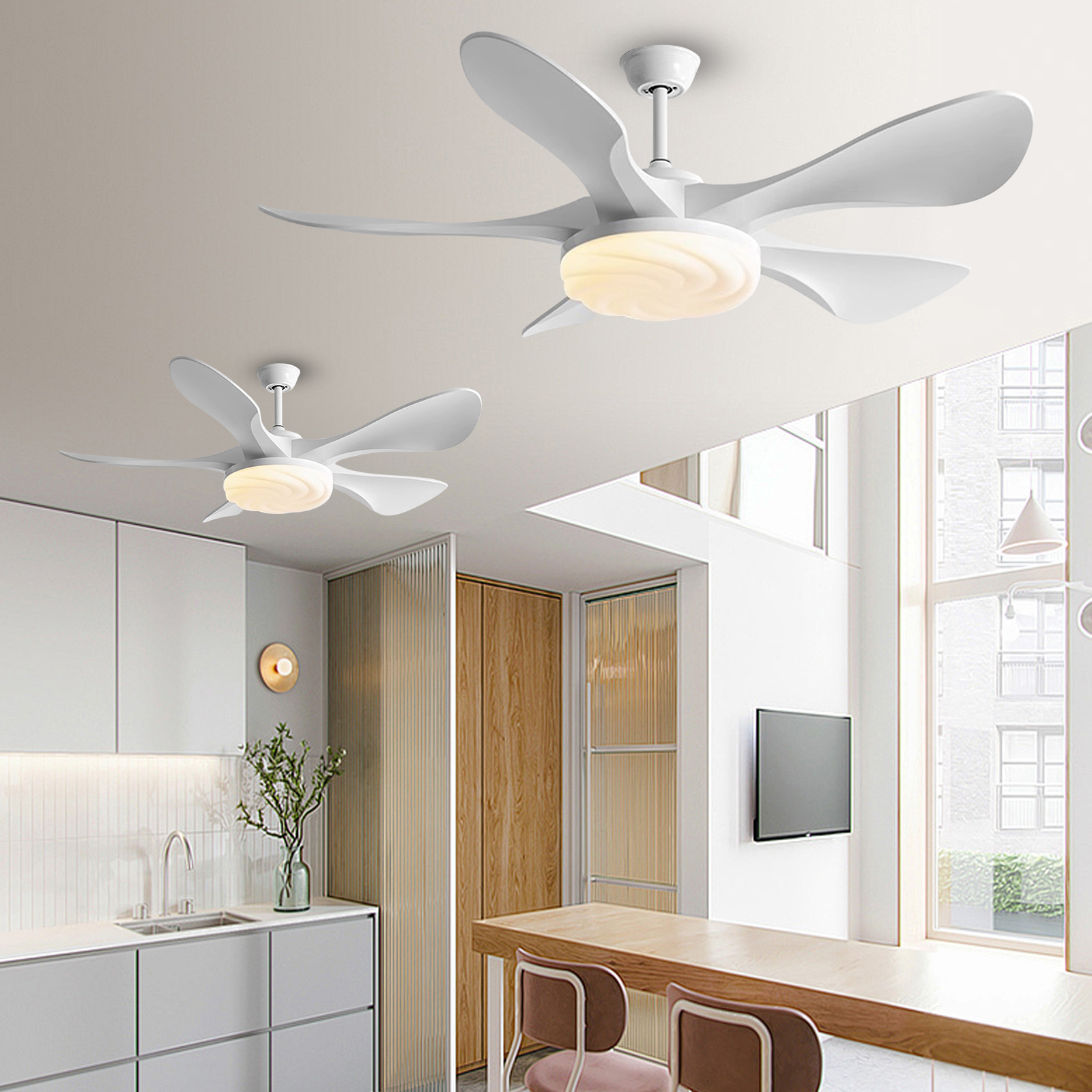 Nordic Living Room Fan Light Restaurant Ceiling Fan Light With Remote Control