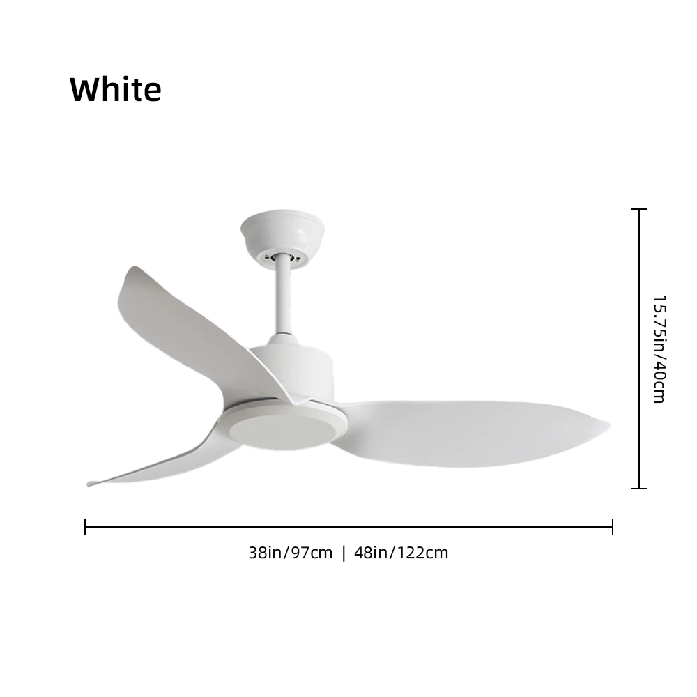 Nordic Walnut Bedroom Living Room Frequency Conversion Ceiling Fan 48''