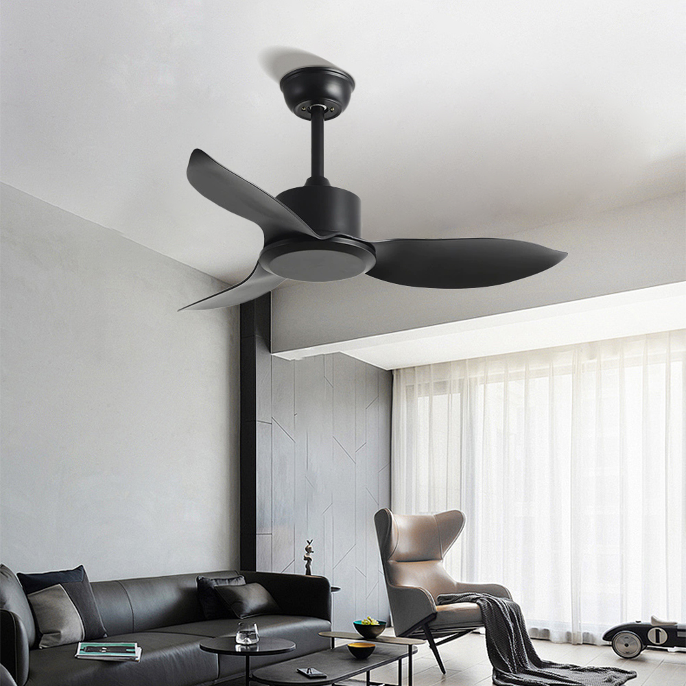 Nordic Walnut Bedroom Living Room Frequency Conversion Ceiling Fan 48''