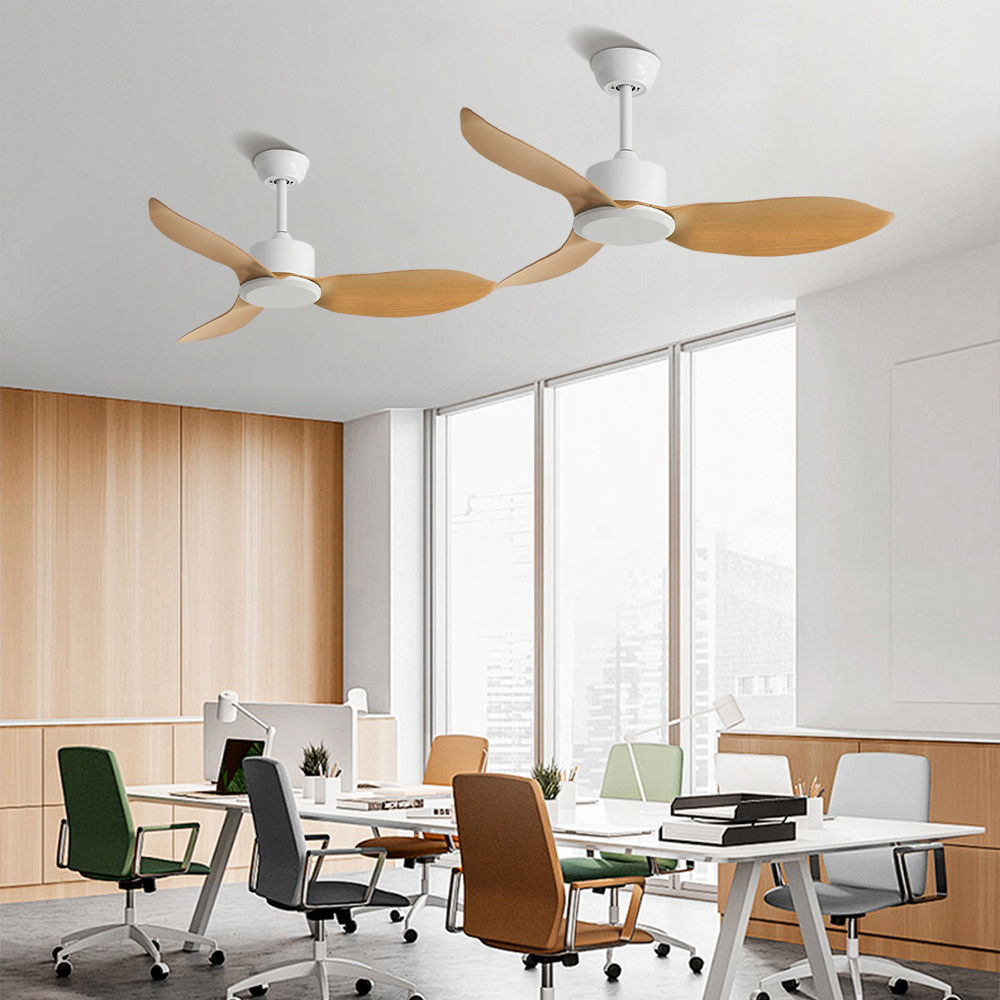 Nordic Walnut Bedroom Living Room Frequency Conversion Ceiling Fan 48''