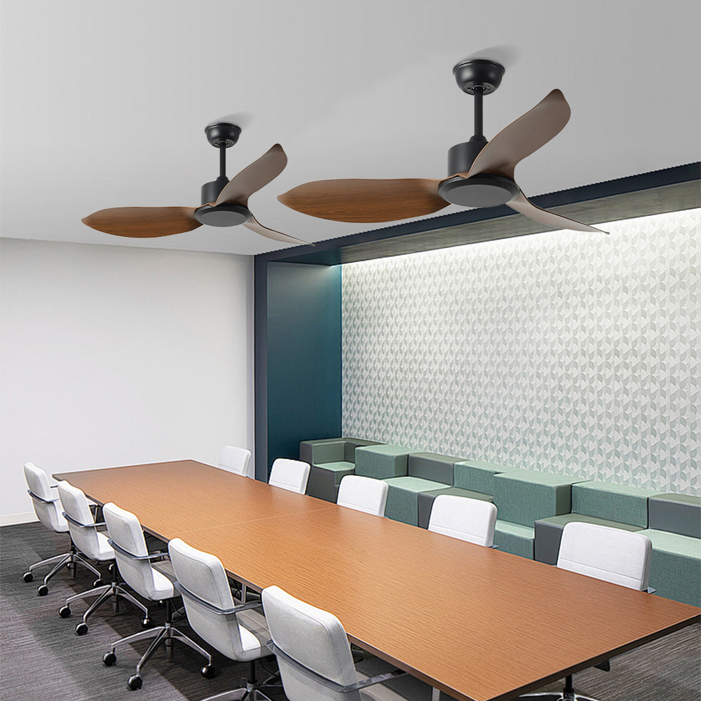 Nordic Walnut Bedroom Living Room Frequency Conversion Ceiling Fan 48''