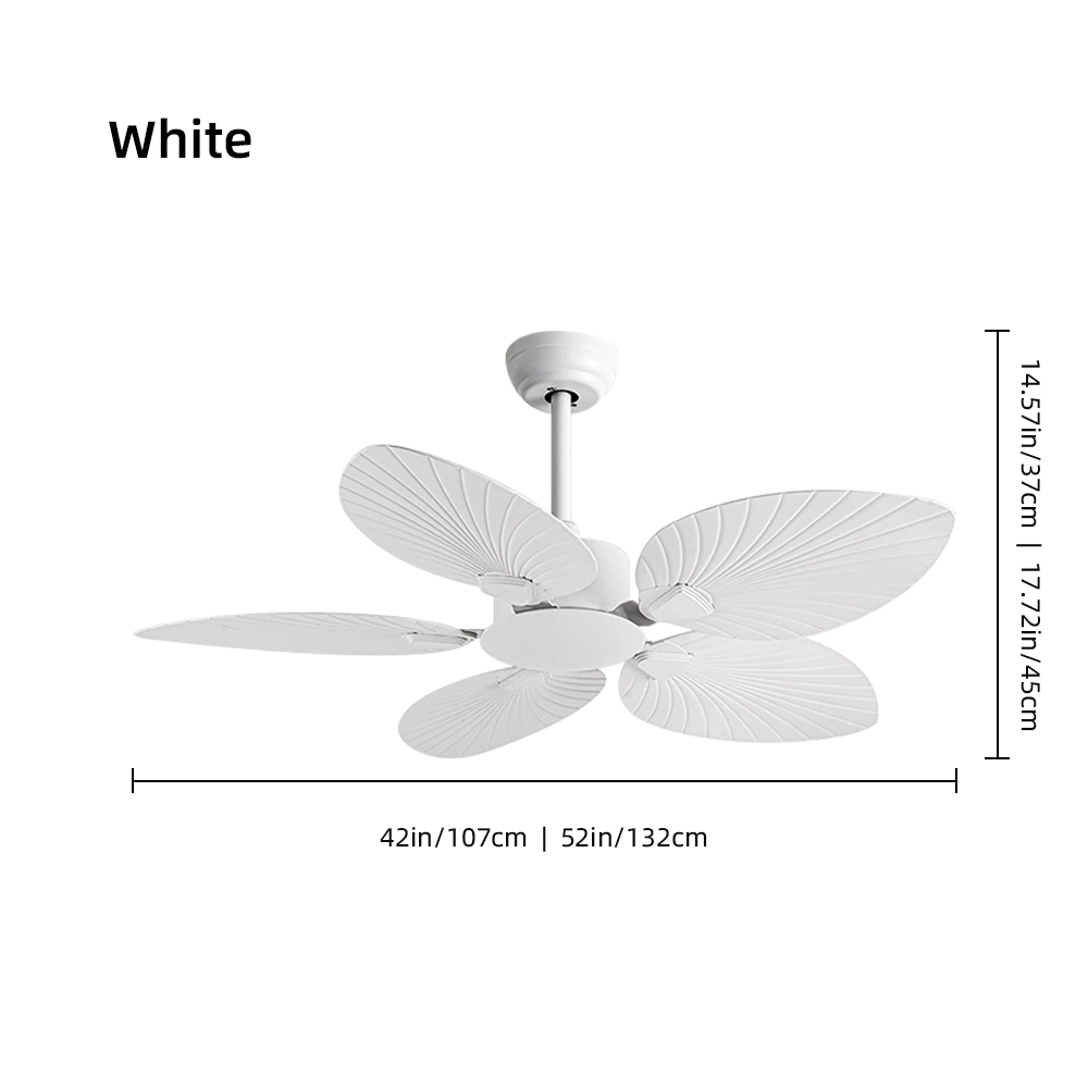 52‘’Retro Leaf High Wind Restaurant Living Room Silent Ceiling Fan