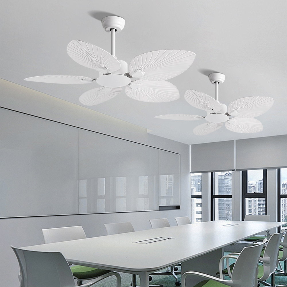 52‘’Retro Leaf High Wind Restaurant Living Room Silent Ceiling Fan