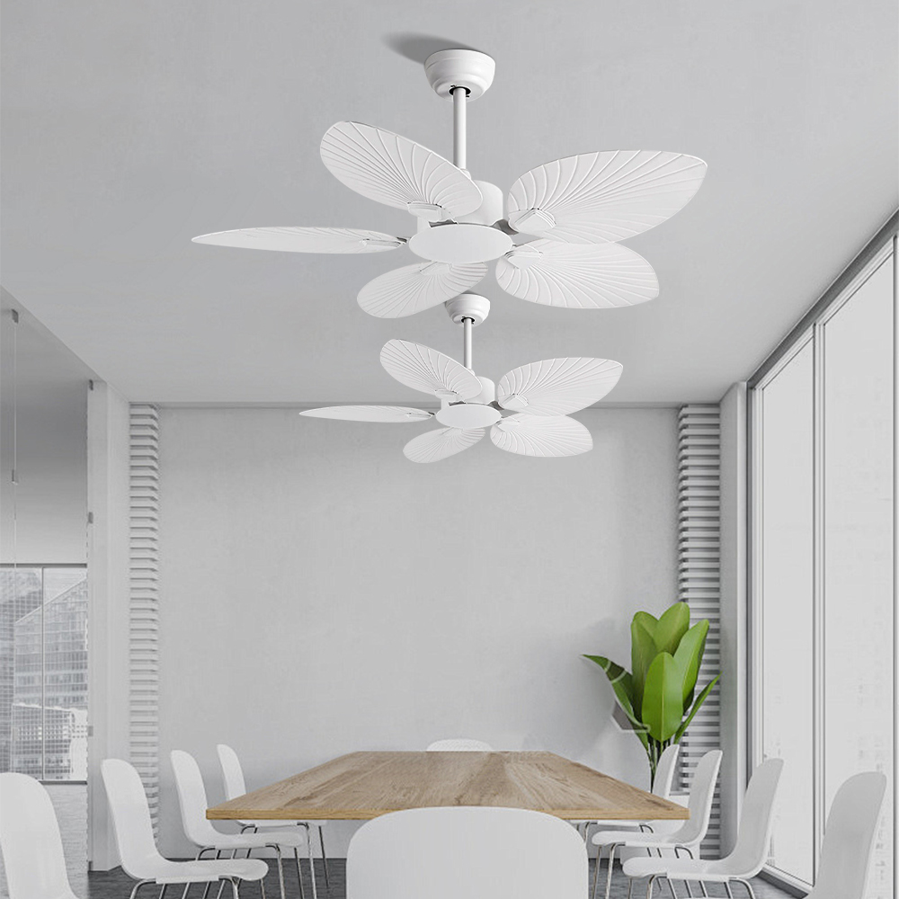 52‘’Retro Leaf High Wind Restaurant Living Room Silent Ceiling Fan