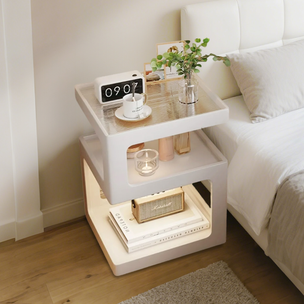 Solid Wood Bedside Table Small Bedroom Multi-layer Bedside Table
