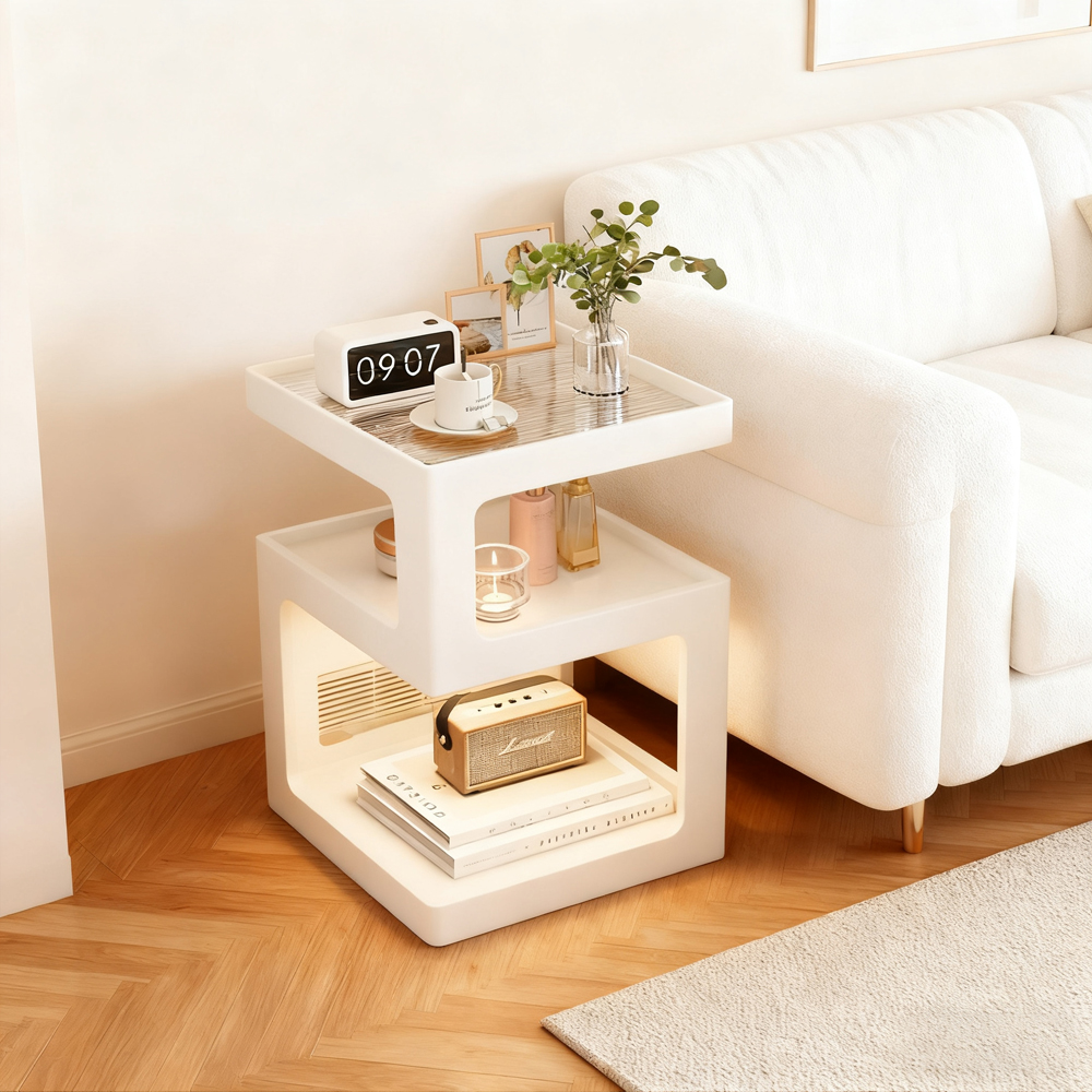 Solid Wood Bedside Table Small Bedroom Multi-layer Bedside Table