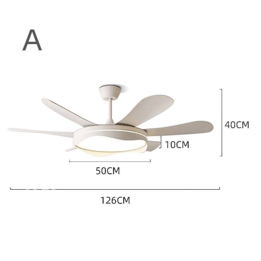 50'' Modern Dining Room Ceiling Fan Light With Strong Wind, Intelligent And Silent