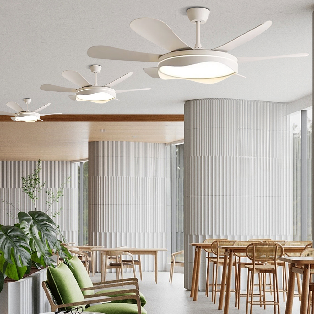 50'' Modern Dining Room Ceiling Fan Light With Strong Wind, Intelligent And Silent