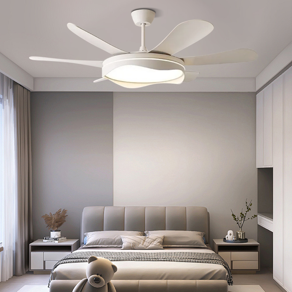 50'' Modern Dining Room Ceiling Fan Light With Strong Wind, Intelligent And Silent