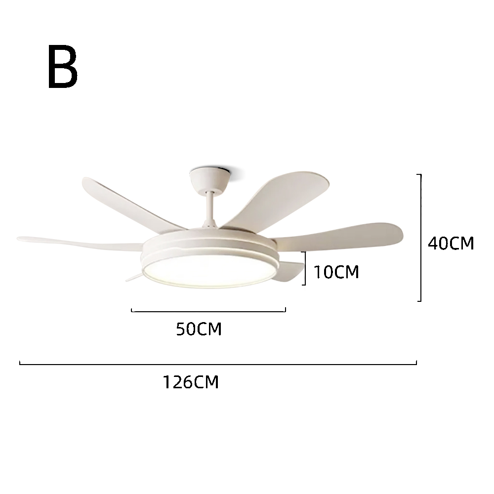 50'' Modern Dining Room Ceiling Fan Light With Strong Wind, Intelligent And Silent