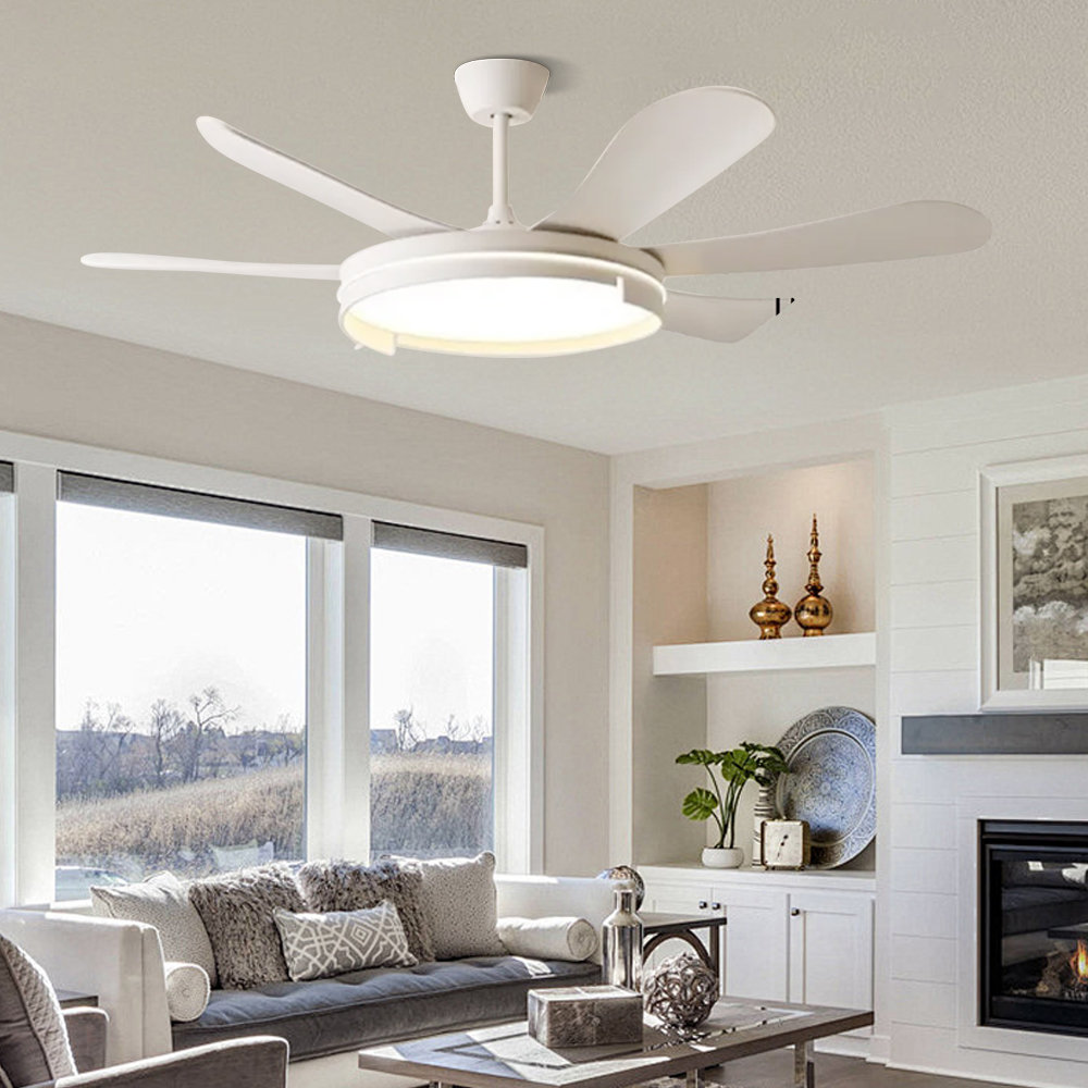 50'' Modern Dining Room Ceiling Fan Light With Strong Wind, Intelligent And Silent