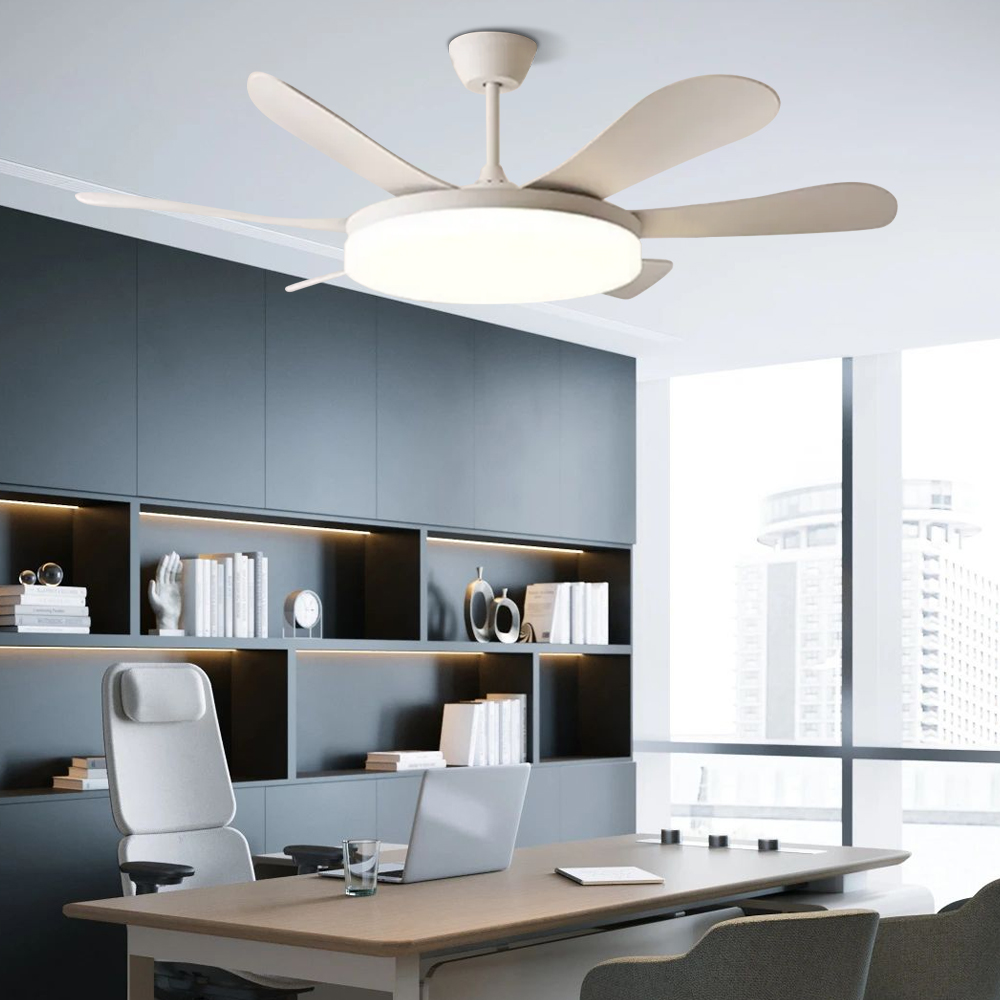 50'' Modern Dining Room Ceiling Fan Light With Strong Wind, Intelligent And Silent