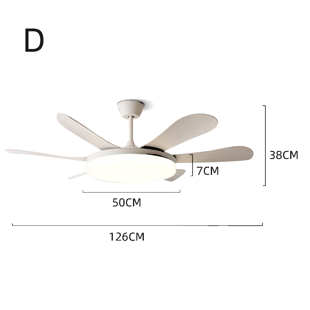50'' Modern Dining Room Ceiling Fan Light With Strong Wind, Intelligent And Silent