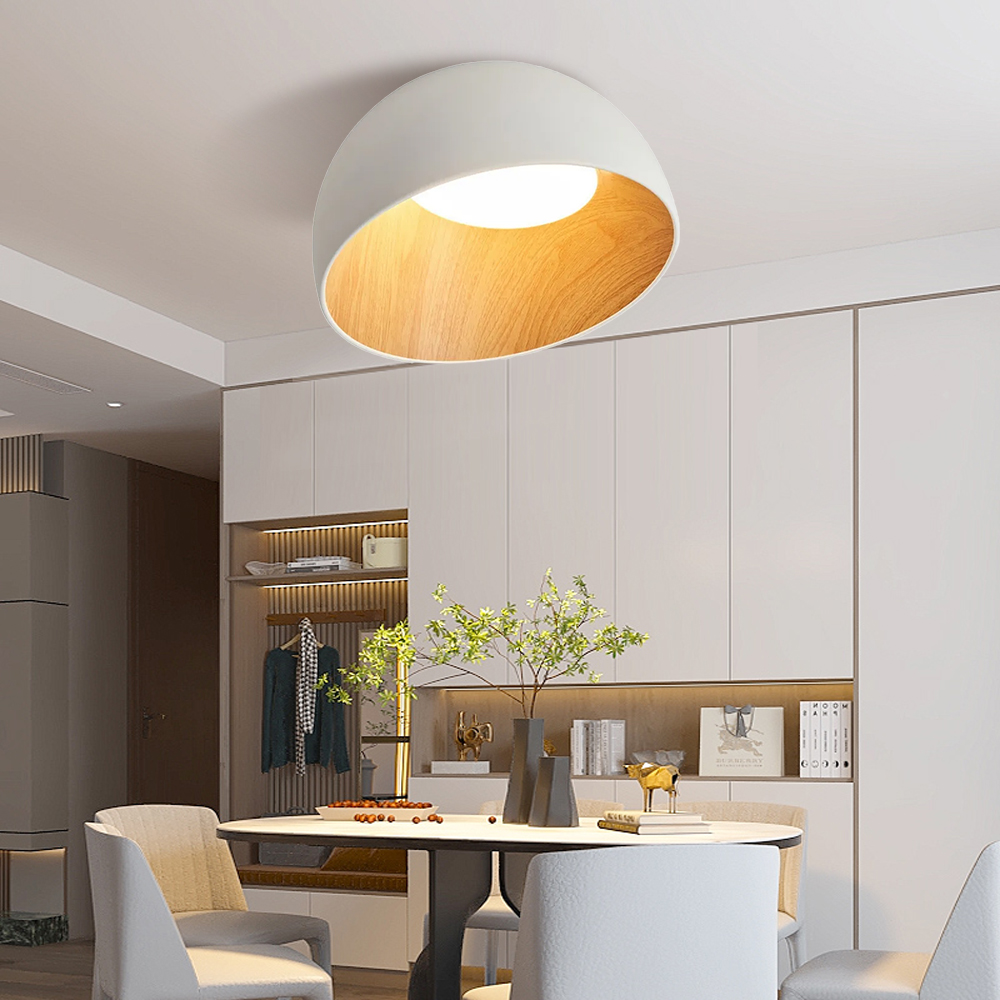 Bedroom Ceiling Light Oblique Wood Grain Japanese Style Lamp